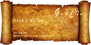 Gintl Éva névjegykártya